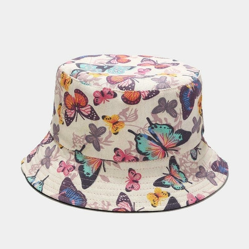 Summer Pink Blue Butterfly Bucket Hats Fisherman Caps