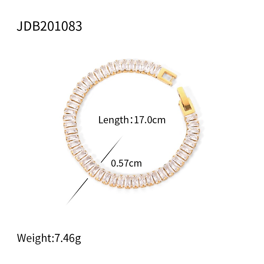18K Gold Stainless Steel Simple Gold Rope Chain Bracelet Stacking Figaro Heavy Metal Texture Women браслеты женские
