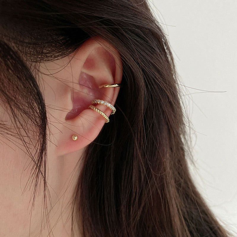 3Pcs/Set Clips Earring for Women Unisex Minimalist Cartilage Hoop Earrings Sets Ear Cuff fake piercing Clip on Earring