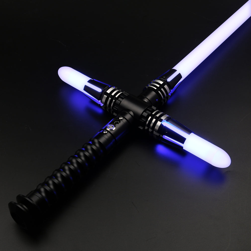 Smooth Swing Heavy Dueling Lightsaber 12 Color Changing 10 sets Soundfonts Metal Hilt Cross Laser Sword Gifts and Toys