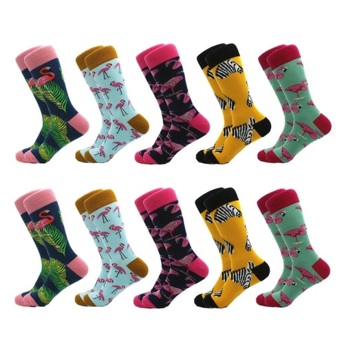 Men Socks Funny Colorful Combed Cotton Compression Socks
