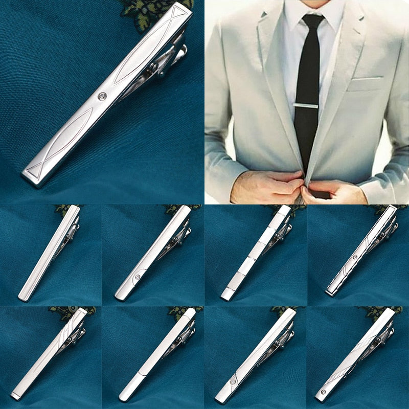 Metal Silver Color Tie Clip For Men Wedding Necktie Tie Clasp Clip