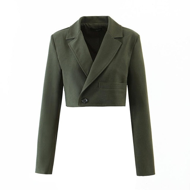 Blazer and Skirt Set | Cropped Jacket | Minimal style Plaid Blazer Set | Two Piece Plaid Skirt Suit Set | Corduroy Skirt and Blazer Suit Set - BonoGifts