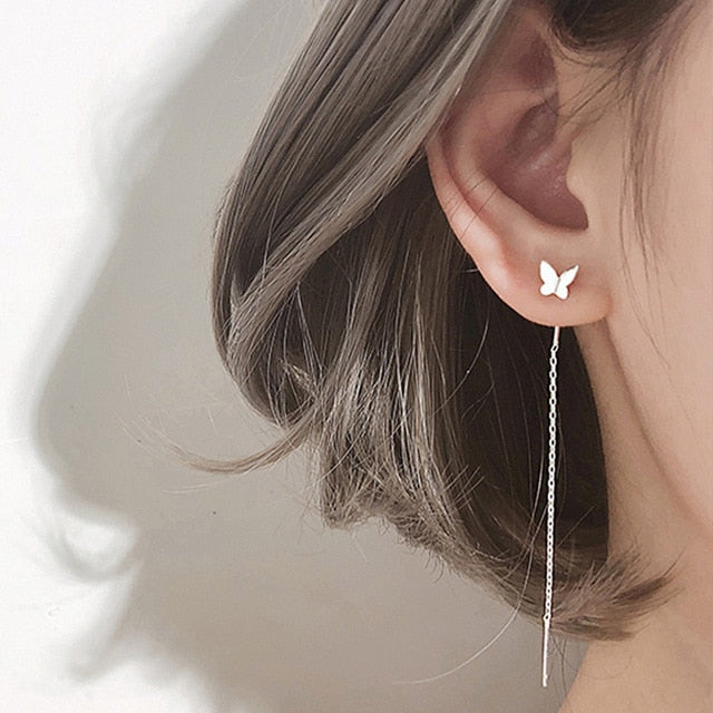 Drop Dangle Earring | Drop Chain Earring | Elegant Earring | Needle Threader Earring | Long Tassel Earrings | Willow Earring | Women Earring