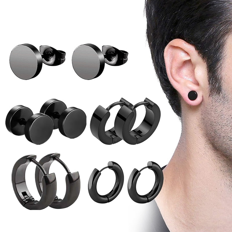 1 Piece Stainless Steel Painless Ear Clip Earrings for Men Women Punk  Silver Color Non Piercing Fake Earrings Jewelry Gifts