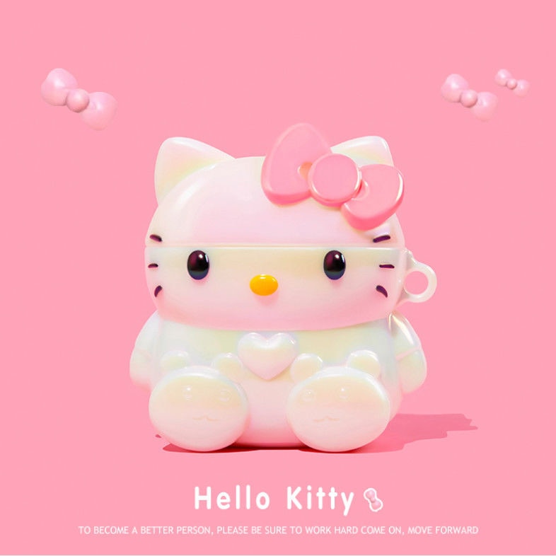 Electroplated Sanrio Hello Kitty Airpods 1 2 Generation Pro 3 Protective Case Bluetooth Headset Cover Thick Silicone Shockproof