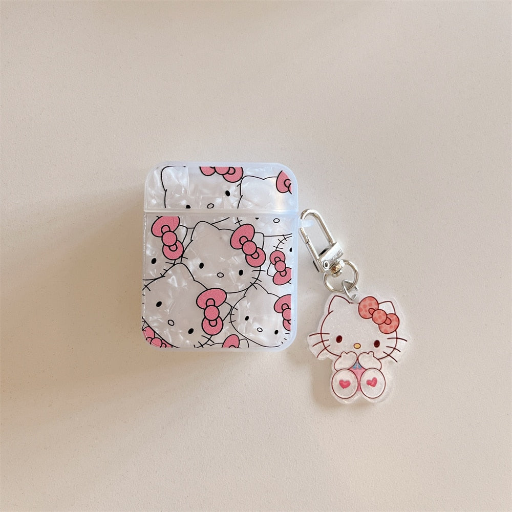 Earphone Case for AirPods Pro 2rd Cute Cartoon Anime Role Kawaii Hello Kitty Headphone Case for AirPods 1 2 3 Protect Cover