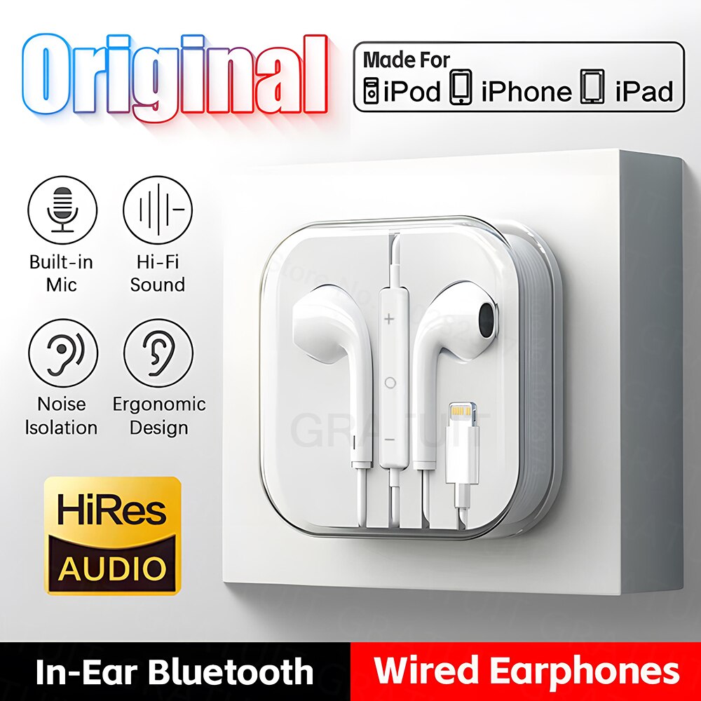 Original Headphones For Apple iPhone 14 Wired Bluetooth Earphones 13 1