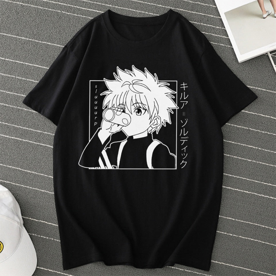 Kawaii Hunter X Hunter Tshirt | Anime Manga Tee Shirt | Killua Zoldyck T-shirt | Round Neck Anime Streetwear T-Shirt | Uomo Donna T-Shirt - BonoGifts