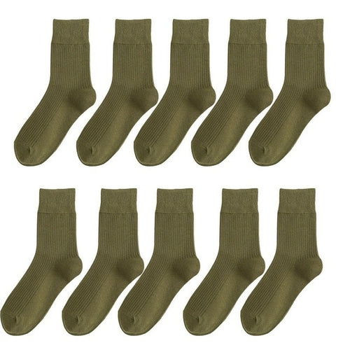 Cotton Socks Set 10 Pairs | Solid Color Tube Socks | Solid Color Men's