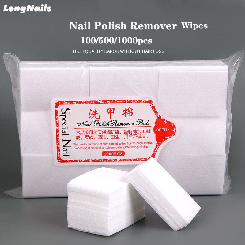 100/500/1000pcs Nail Cotton Polish Remover Wipes Gel Clean Manicure