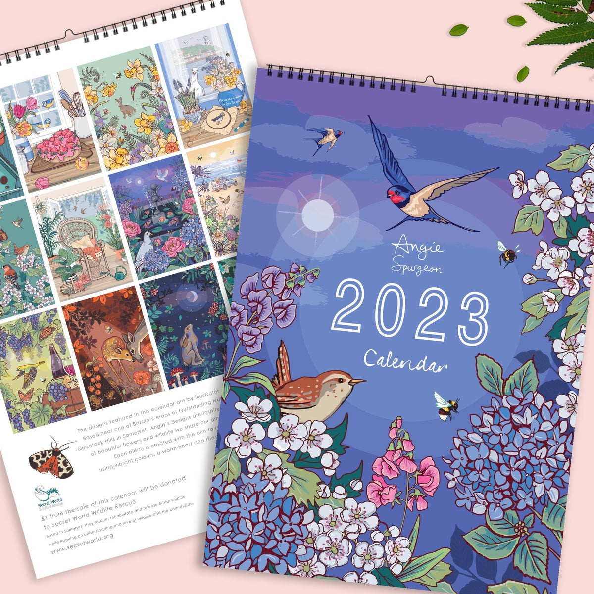 Calendario de pared 2023 de arte de la naturaleza y la vida silvestre
