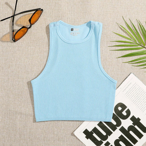 14 Colors Crop Top Women Solid Basic T-shirts Vest Seamless Streetwear