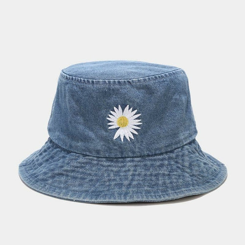 Foldable Fisherman Hat Washed Denim Bucket Hats