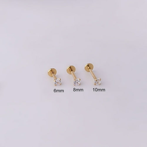 1pc Stainless Steel Piercing Tragus Stud Crystal Labret Ear