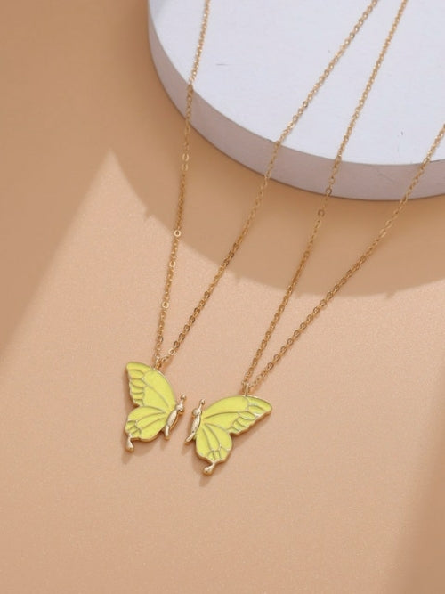 1pair Beauty Butterfly Pendant Necklaces For Women Girl Special Gift