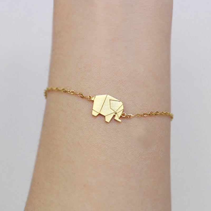 Delicate Petite Origami Elephant Bracelet
