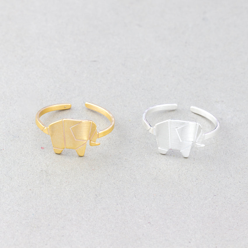 2018 Unique Origami Elephant Rings For Women