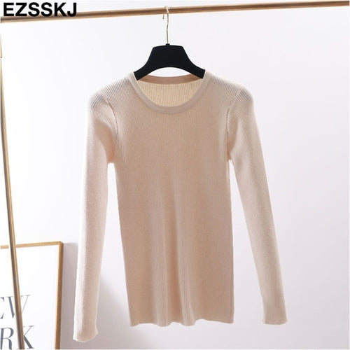 Knitted Women o neck Sweater Pullovers spring Autumn Basic Women