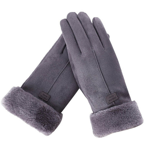 Women Gloves Autumn Winter Cute Furry Warm Mitts Full
