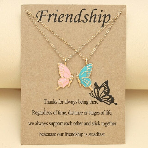 Color Butterfly Clavicle Chain Friendship Card Good
