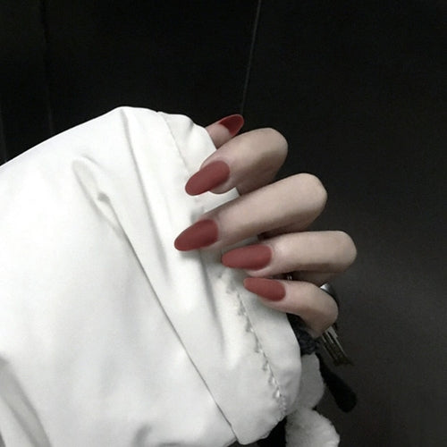 24Pcs/Set Press on Nails Women Maincure Tools Matte White French False