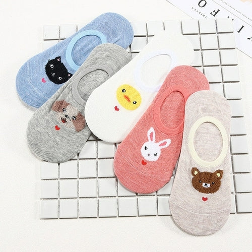 5 par/lote conjunto de calcetines bonitos de animales Harajuku para mujer