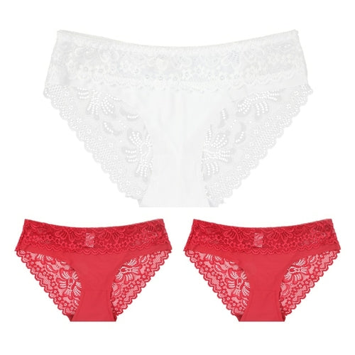 3pcs Lace Underwear Panties For Women's Panties Set Sexy Intimate