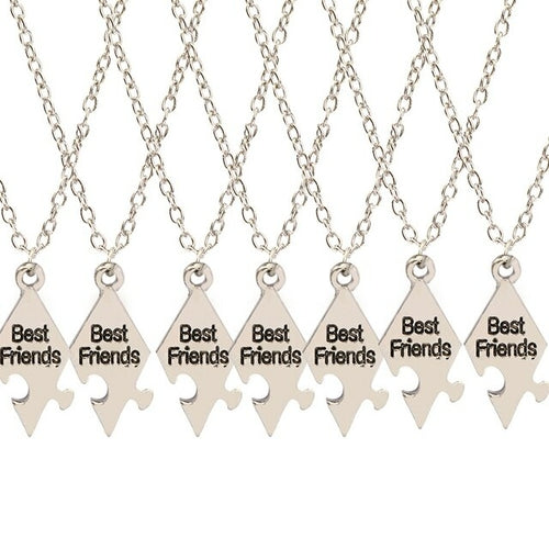 Best Friend Necklace 7 Friends | Best Friend Necklace 2 Friends - 4-7