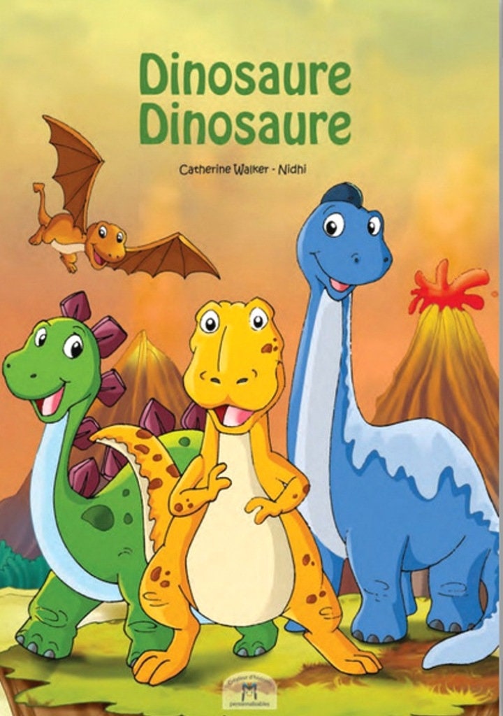 personalisiertes Kinderbuch -Dinosaurier-Originalillustration