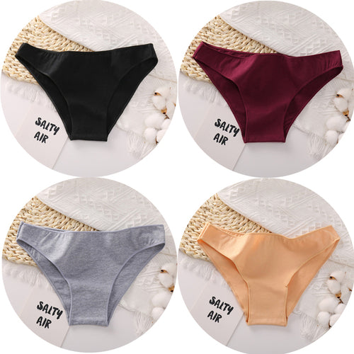 4pcs/set Women's Cotton Briefs Sexy Low Waist Female Underpants
