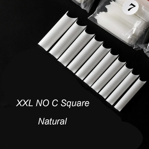 500pcs/bag Abs Transparent Xxl Extra Long Square Nail Tips False Nails