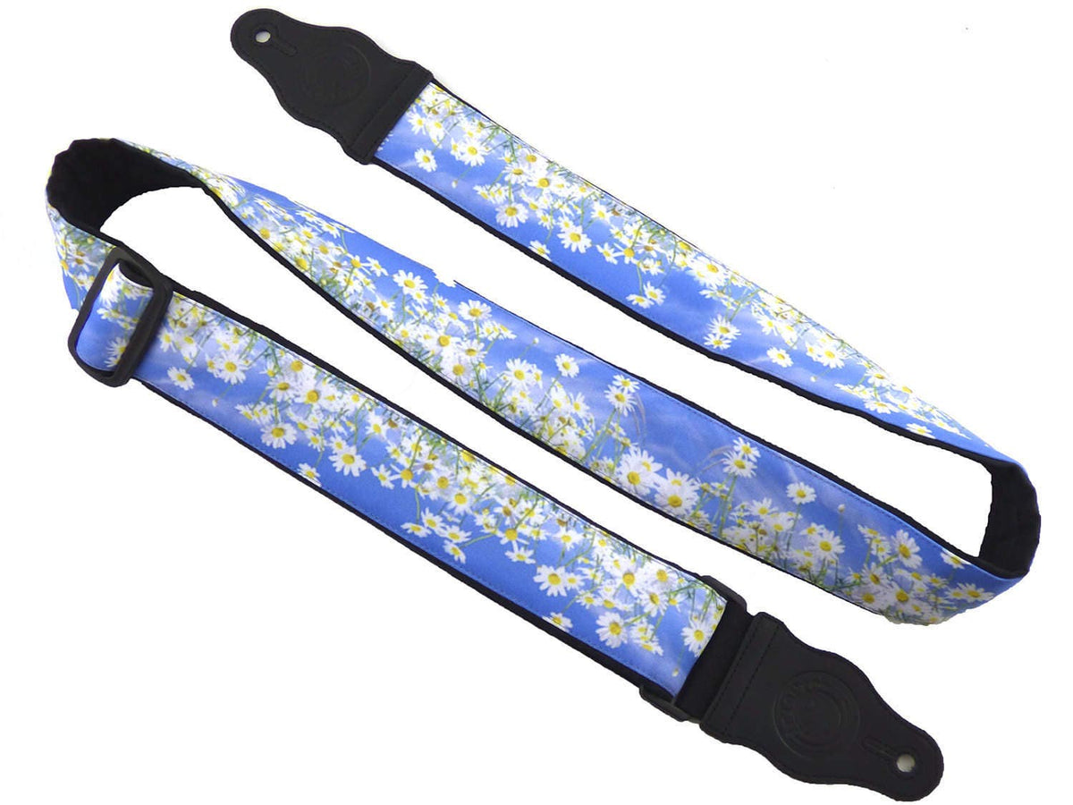 Guitar Strap with desies, Floral Guitar Strap, Guitar accessories, Guitar Lover Gift, Guitarist Gift, Padded Guitar Strap, Adjustable