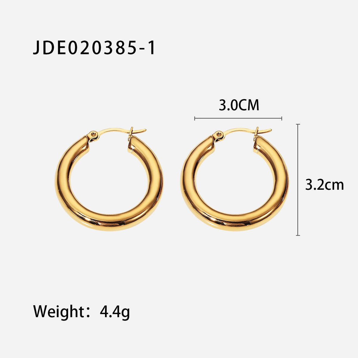 e-Manco Classic 361L Stainless Steel Ear Buckle for Women Gold Small Large Circle Hoop Earrings Jewelry Accessorie