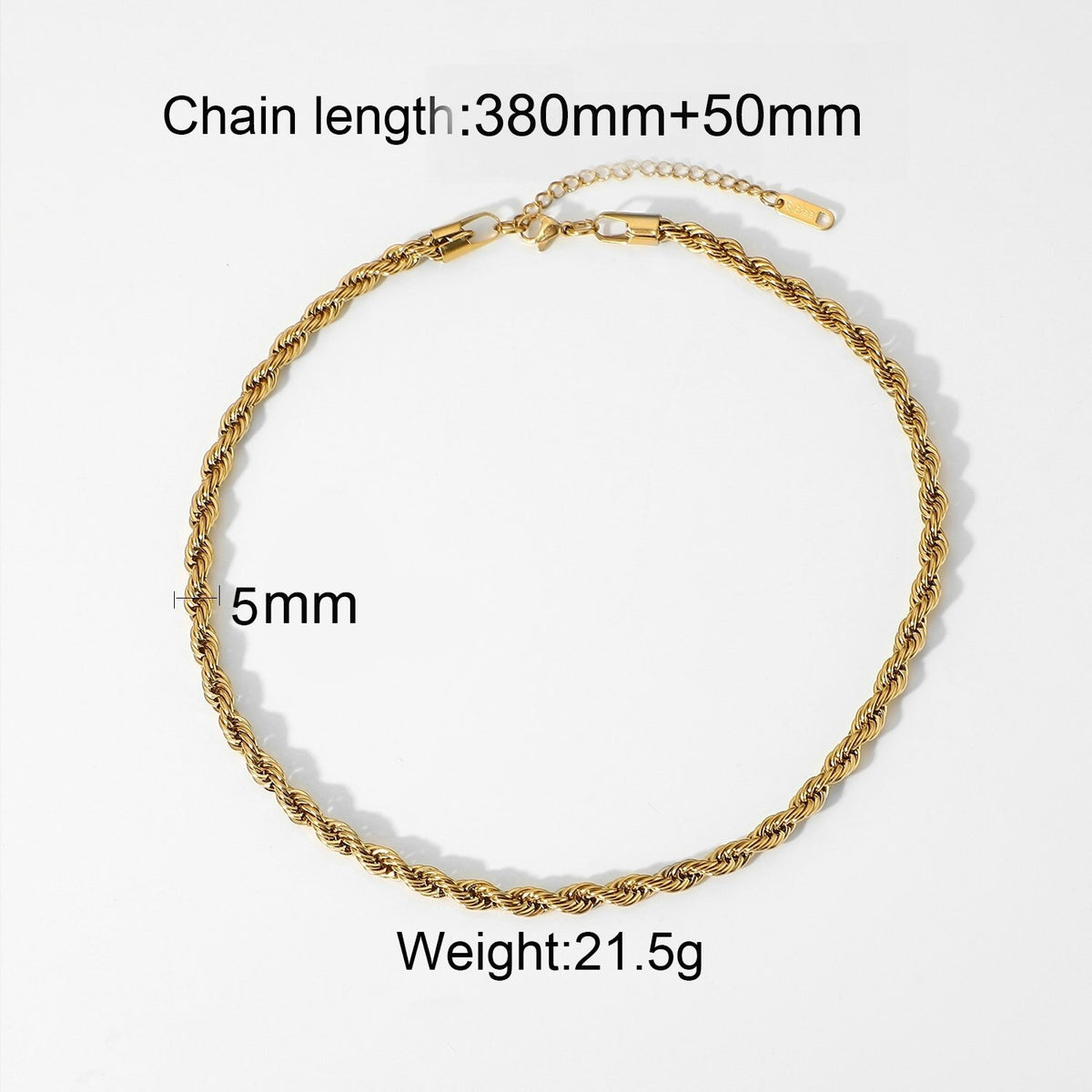 Chunky Twisted Miani Cuban Chain Chocker 18K Gold PVD Plated Stainless Steel Necklace Snake Rope Chain For Men Women