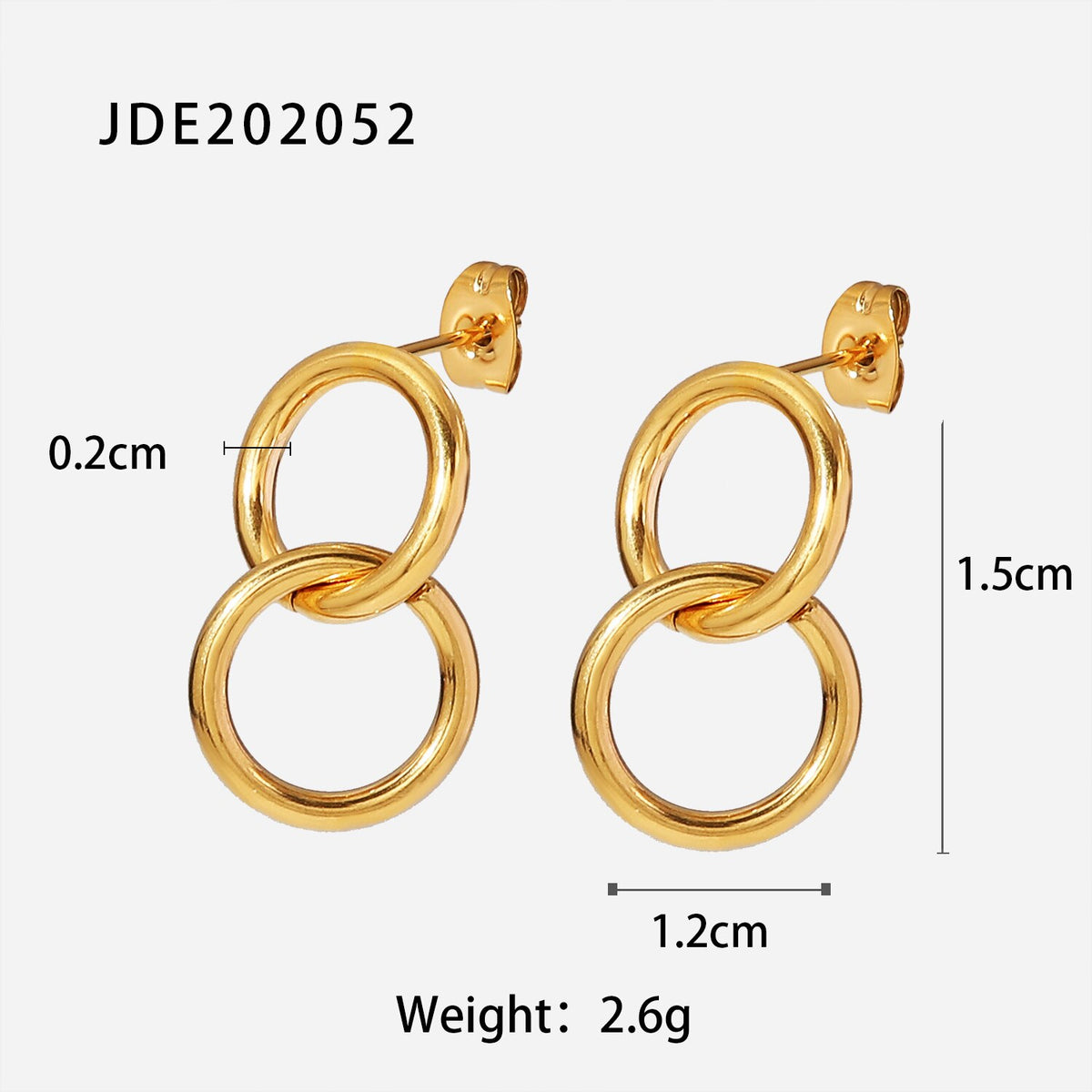 Fine Polished Stainless Steel Jewelry OT Bar Charm Chunky Hoop Earrings 18K Gold Plated Jewelry Pendientes Mujer