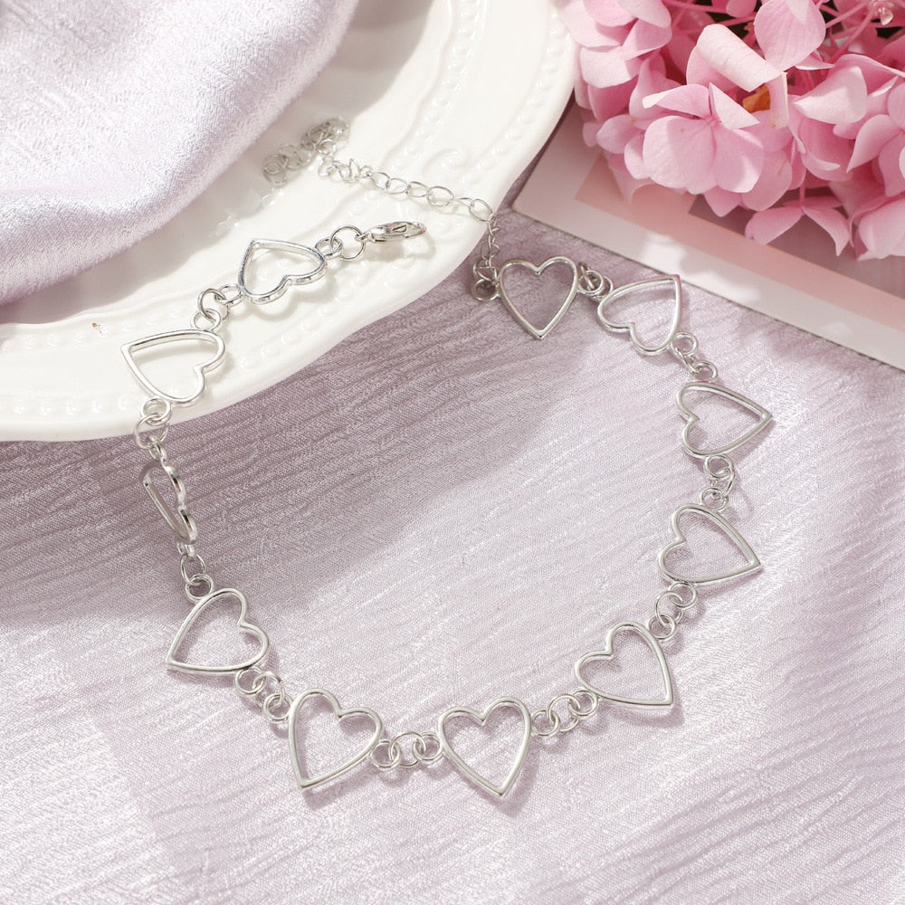 Alloy Necklace European and American Creative Simple Women's Heart