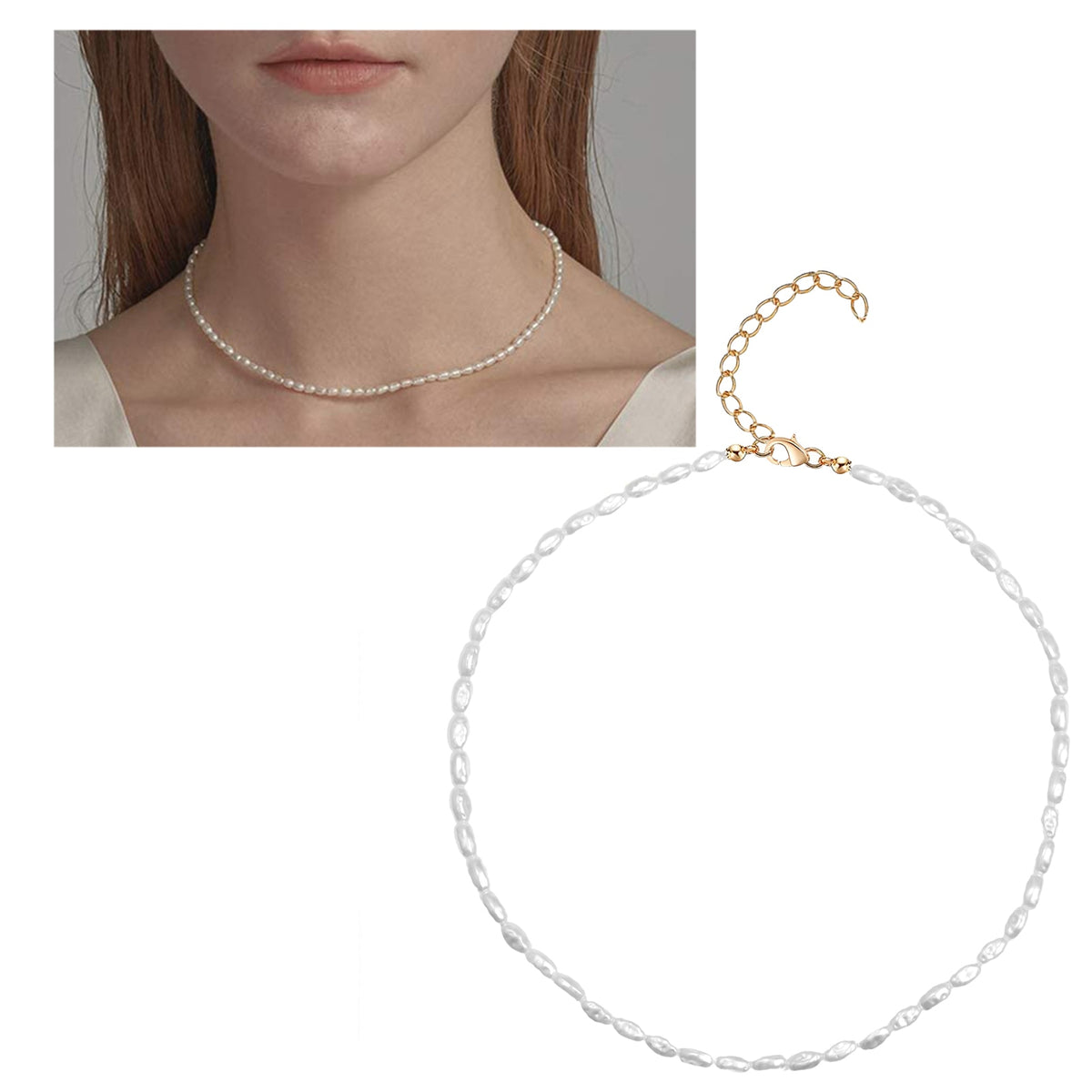 Künstlicher Perlen-Halsband-Anhänger | Elegante Damenhalsketten - Perle