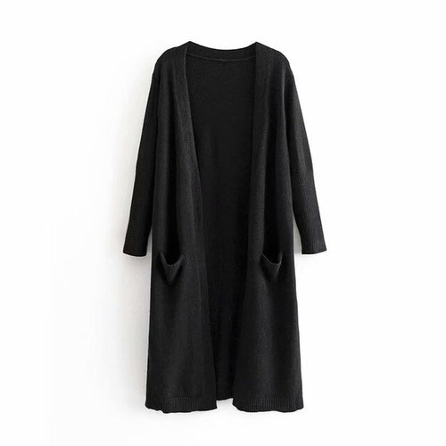 Winter Solid Casual Long Cardigan Sweater