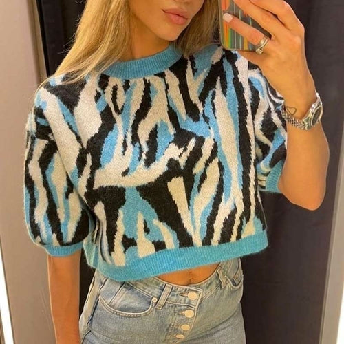 Printed Knitted Women Sweater