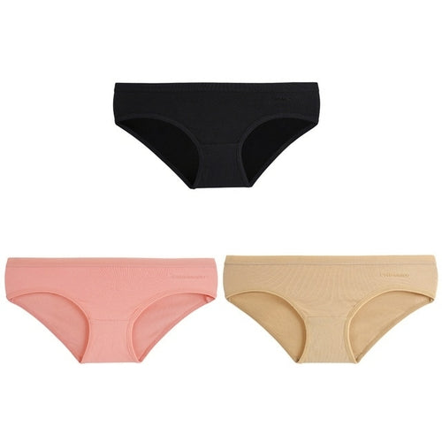 3PCS/Set Women's Panties Cotton Underwear Solid Color Briefs