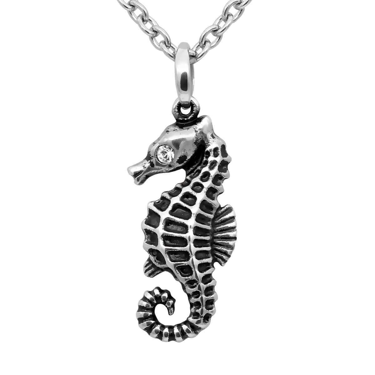 Serene Seahorse Petite Halskette – verziert mit Swarovski-Kristallen