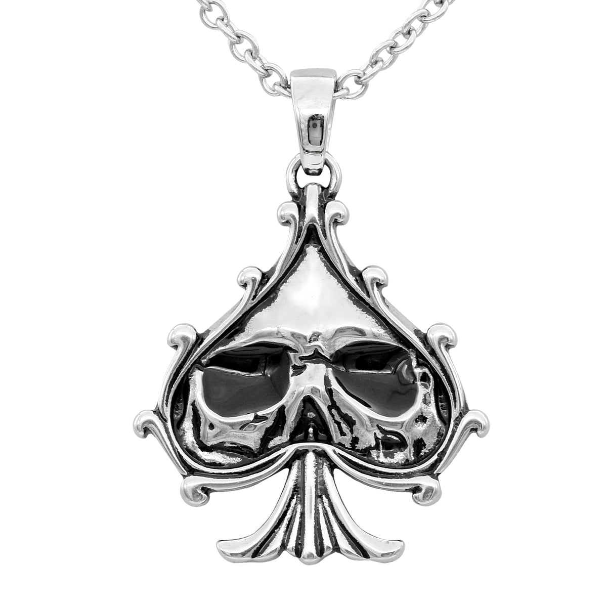 Skull Black Spade Necklace