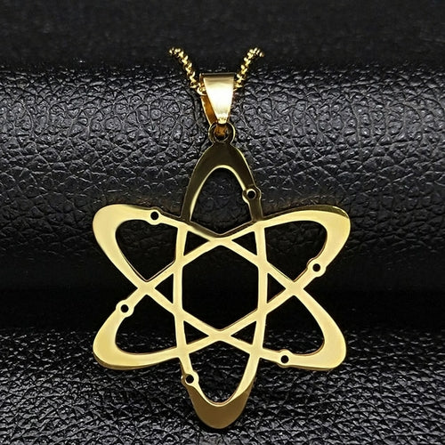 Kohlenstoff-Atom-Edelstahl-Theorie-Atom-Physik-Chemie-Halskette