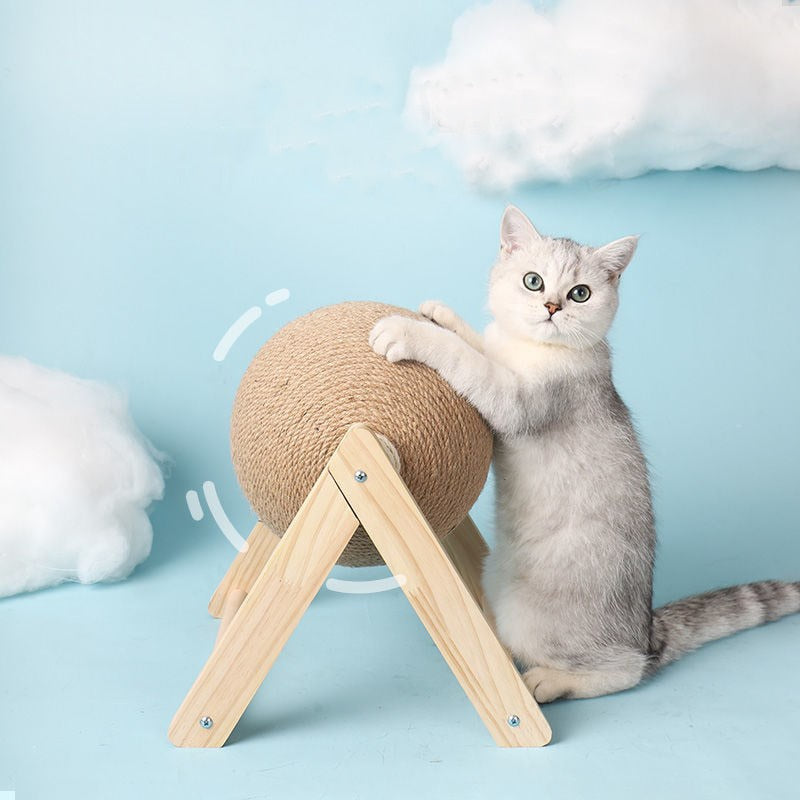 Cat Scratching Ball Toy Kitten Sisal Rope Ball Board Grinding Paws
