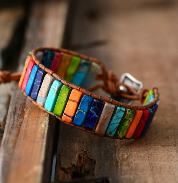 Chakra pulsera joyería hecha a mano multicolor 