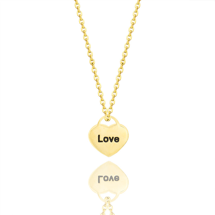 Charms Heart Lock Necklace Romantic Engraved Love