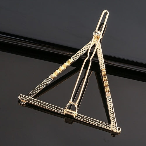 Schicke geometrische Haarspange aus Metall mit runden dreieckigen Haarspangen