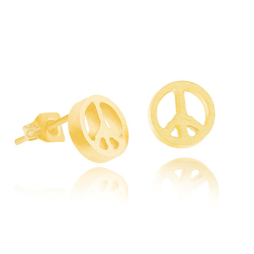 Klassische kleine runde Friedenszeichen-Ohrringe für Babys
