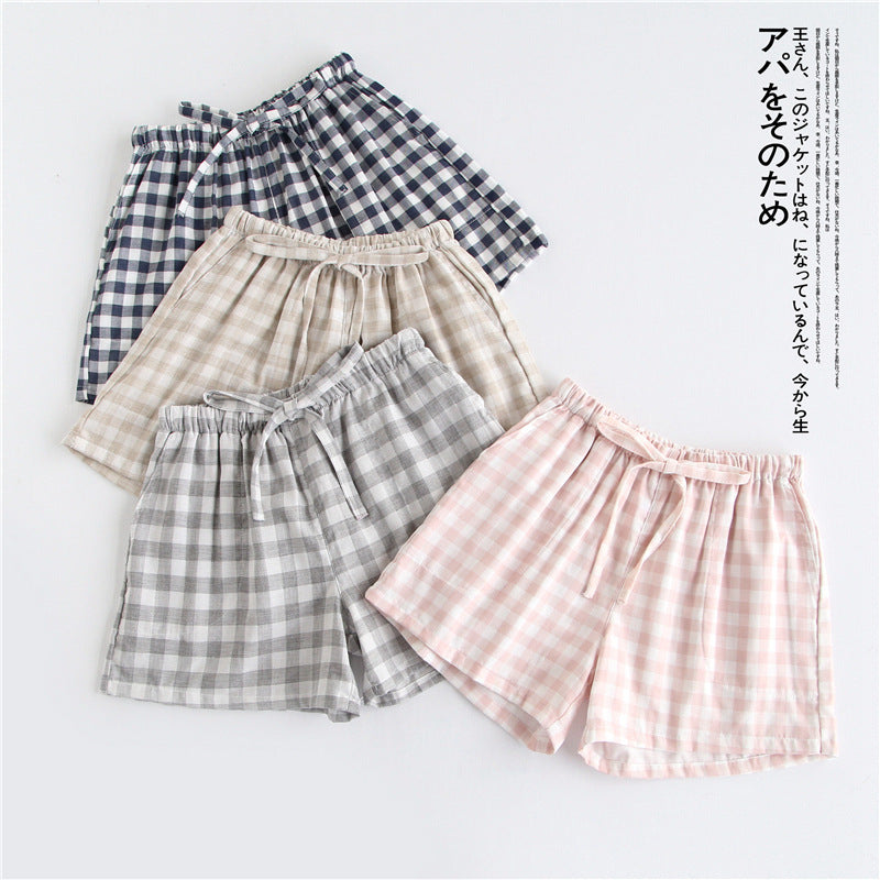 Paar Pyjama Baumwollgaze Shorts im japanischen Stil einfach